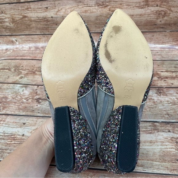 Sequins multicolor leather heels gray suede - Picture 9 of 13